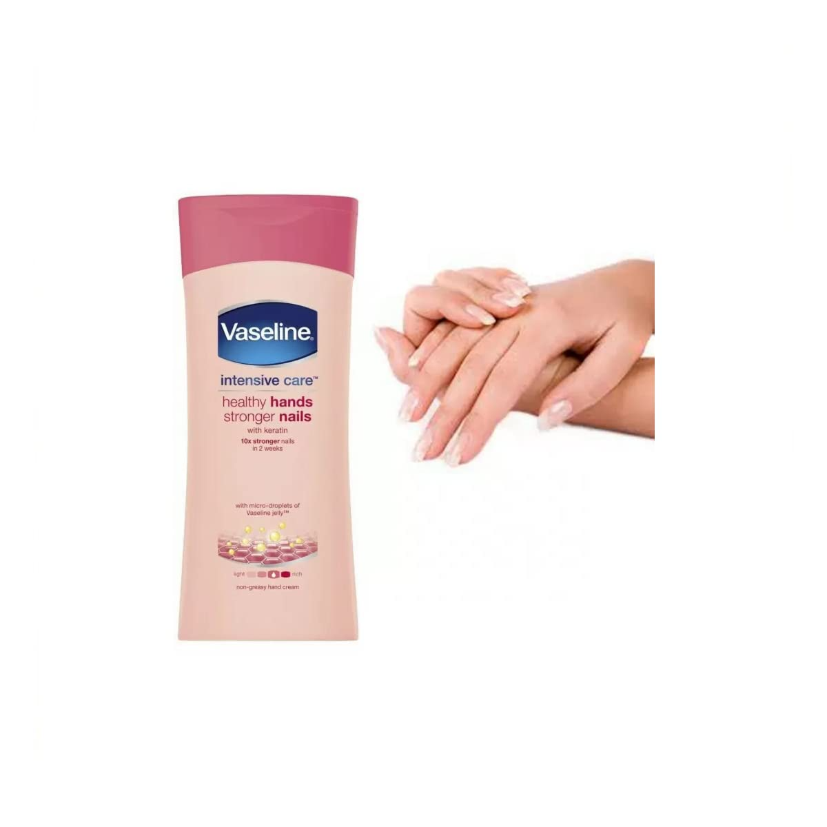 Cosmoline.lk - Vaseline Intensive Care Hand and Nail Cream •Designed to  nourish hands, Vaseline Healthy Hand & Nail Hand Cream helps soften skin  and strengthen nails in two weeks. •The conditioning lotion